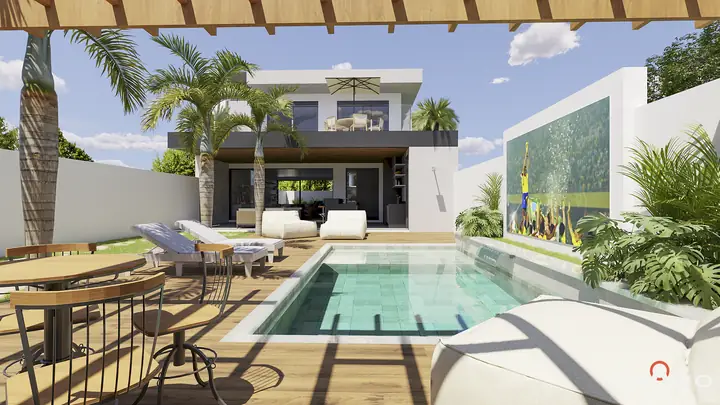 Piscina da Residência WP, imagem 3D